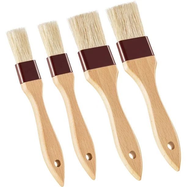 4 Pieces Pastry Brushes Basting Oil Brush with Boar Bristles and Beech Hardwood Handles Barbecue ... | Walmart (US)