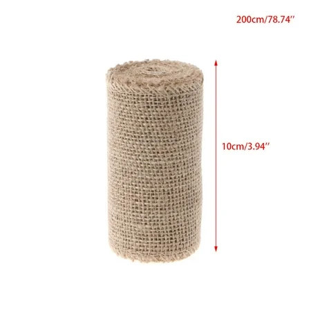 Whigetiy 2m Natural Jute Hessian Burlap Ribbon Roll Rustic Wedding Venue Decor 3-30cm | Walmart (US)