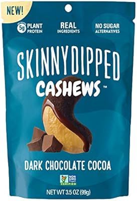 SKINNYDIPPED Dark Chocolate Cocoa Cashews, 3.5 Ounce Resealable Bag, 5 count, Packaging May Vary | Amazon (US)