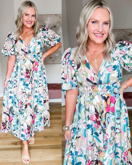 Love this floral print maxi dress for spring! Perfect for Mother’s Day, baby or bridal showers or even graduation. 
I’m in size small, runs TTS 


#LTKstyletip #LTKSeasonal #LTKfindsunder50