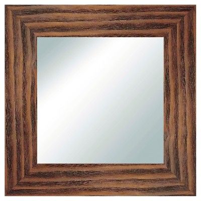 Square Reclaimed Wood Decorative Wall Mirror Natural - PTM Images | Target