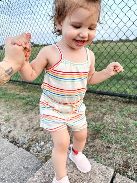 the cutest little rainbow romper for toddler girls + pink stretchy sneakers that actually stay on their feet!

#LTKBacktoSchool #LTKFind #LTKkids