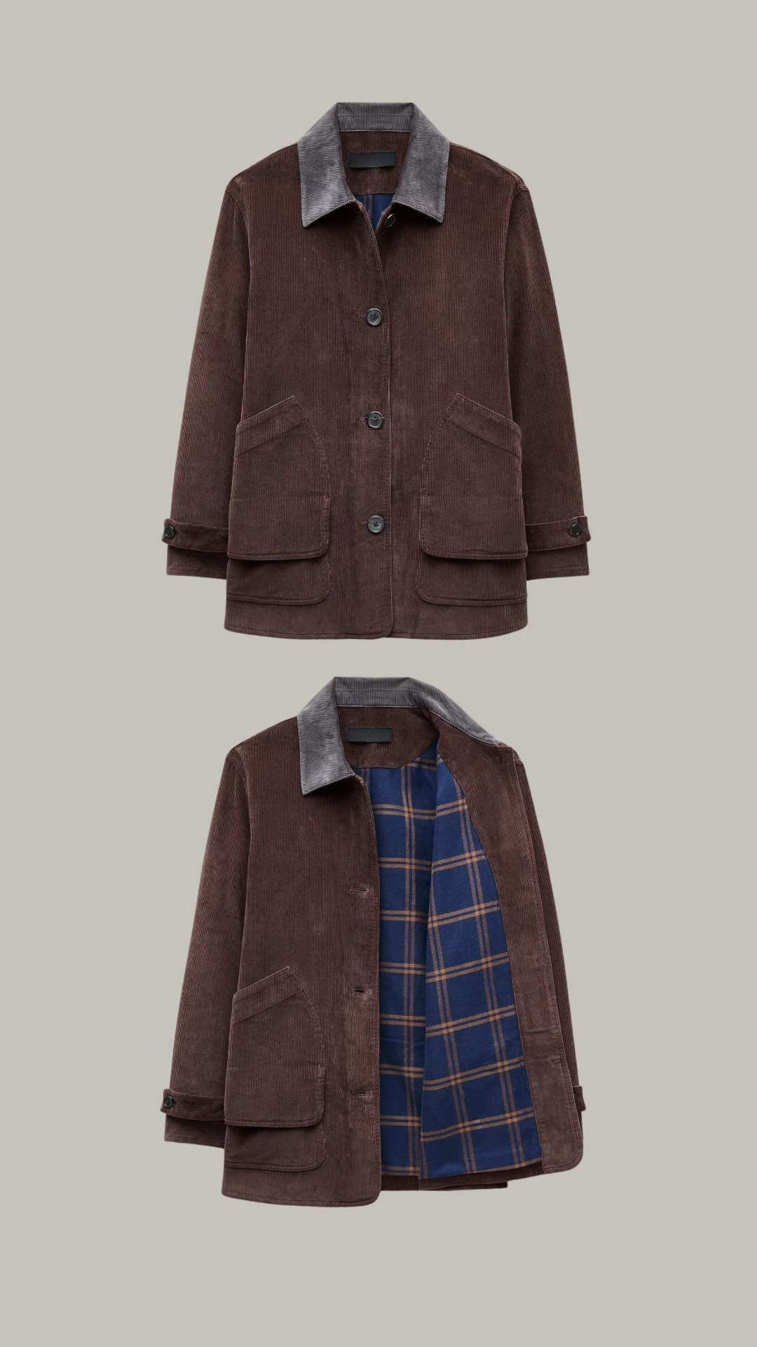 Brown cord barn jackets