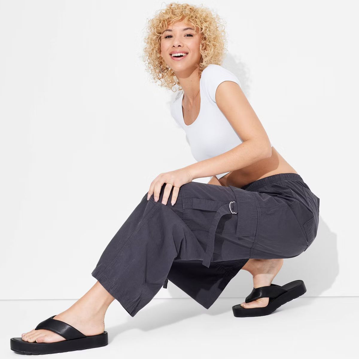 Women's Mid-Rise Wide Leg Pull-On Cargo Pants - Wild Fable™ | Target