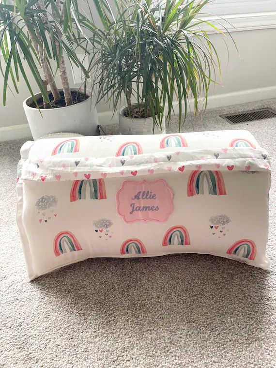Rainbow nap mat-girls rest mat - kinder mat-nap mat-rainbows and hearts rest mat | Etsy (US)