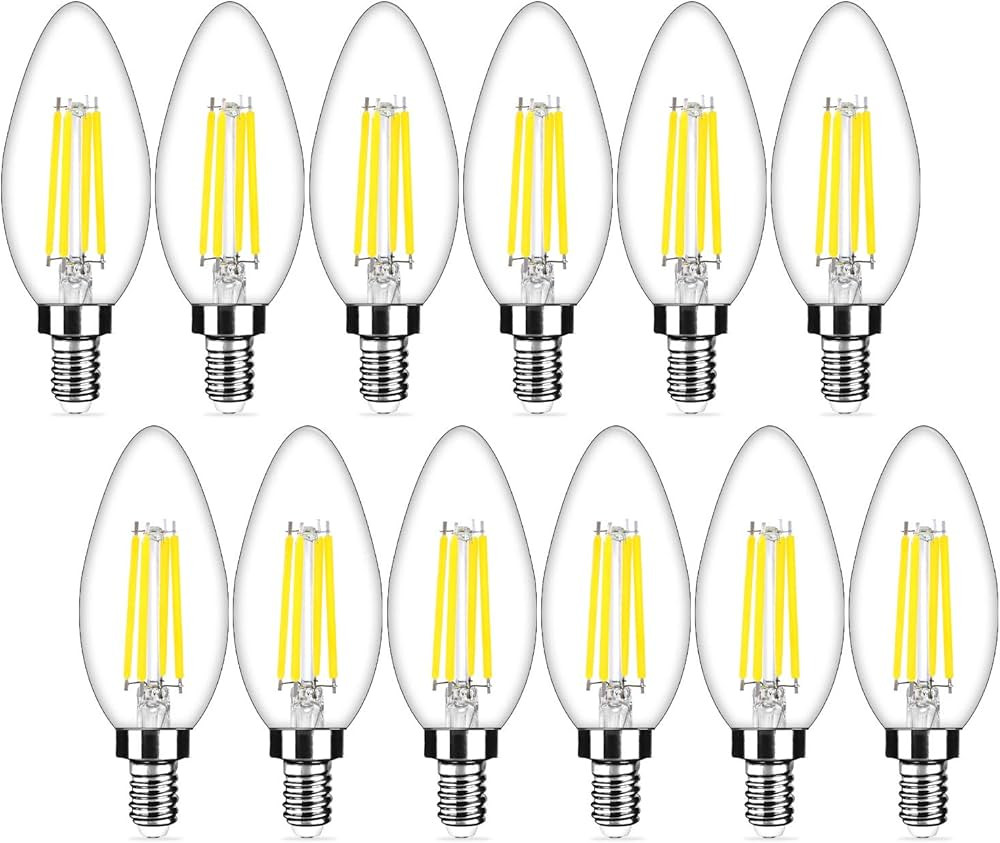 12-Pack Dimmable E12 LED Candelabra Bulbs 40Watt Equivalent, 5000K Daylight White, 450Lumens, 4W ... | Amazon (US)