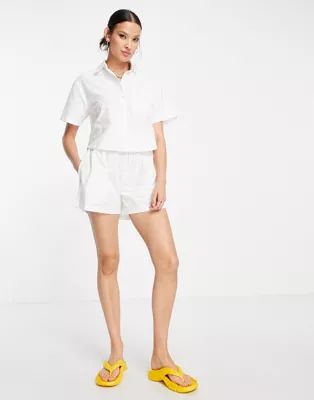 COLLUSION shorts with brodiery in white - part of a set | ASOS (Global)