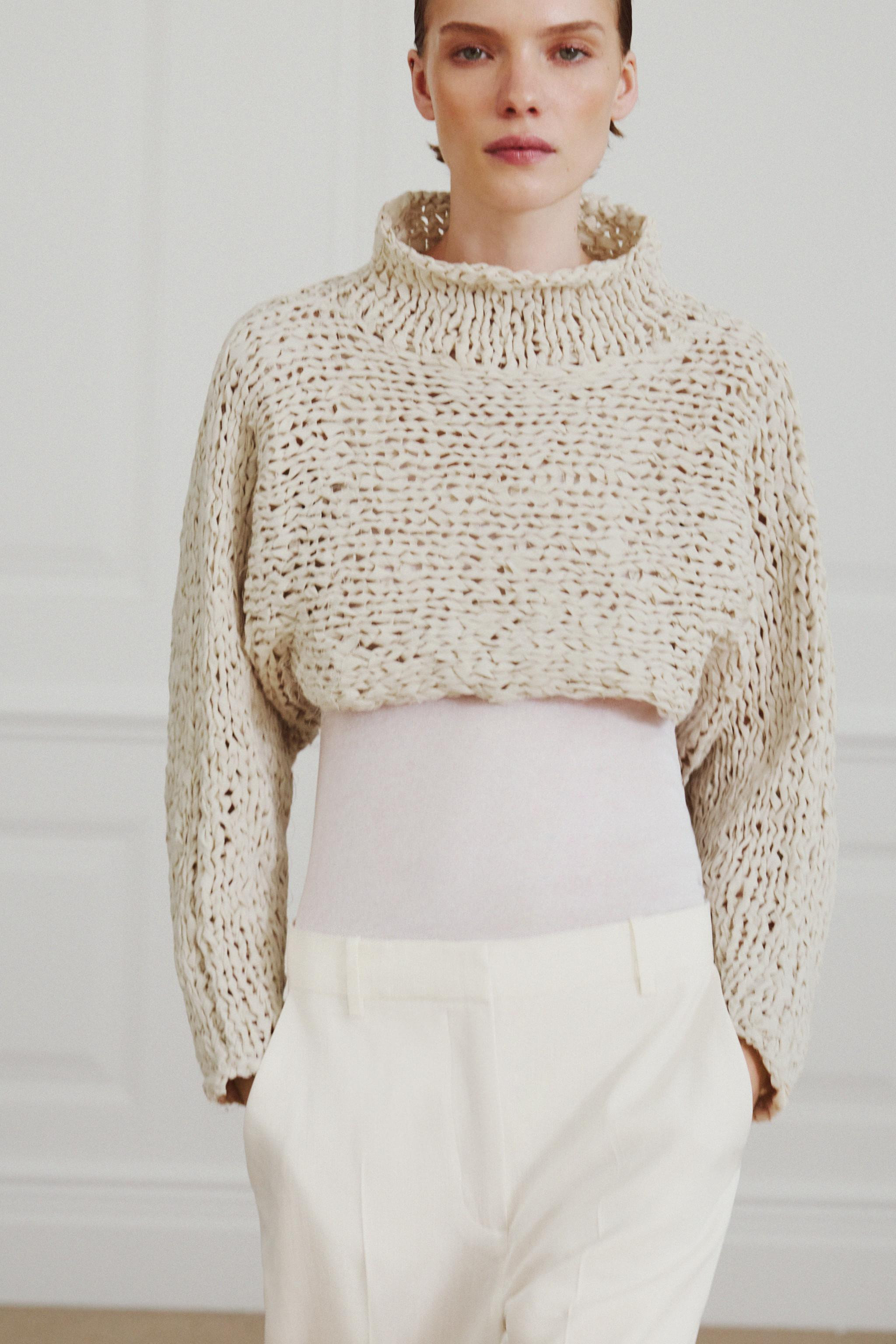 CROPPED KNIT JUMPER WITH INTERTWINED TAPE | Zara US