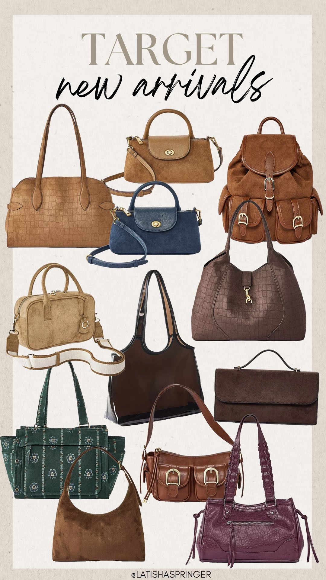 New Target handbags! 

#targetfinds

Target finds. Target fashion. Target new arrivals. Target suede bag.

#LTKootd #LTKSeasonal #LTKgrwm