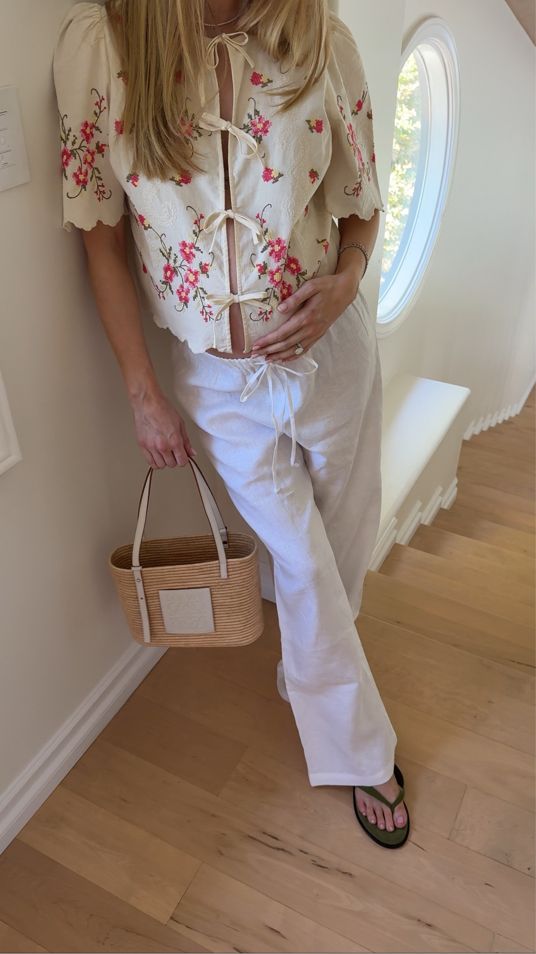 GRWM in a comfy summer outfit - these ivory Reformation linen pants have been a pregnancy staple for me and also a favorite before too!
Sizes worn here:
Top 36
Pants Small

#LTKBump #LTKStyleTip #LTKSeasonal