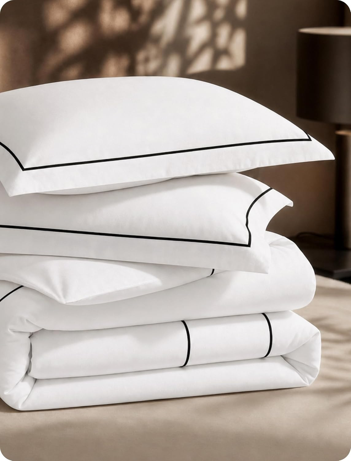 Bedsure PureWoven 100% Cotton Percale Duvet Cover Queen, Double Embroidery | Amazon (US)