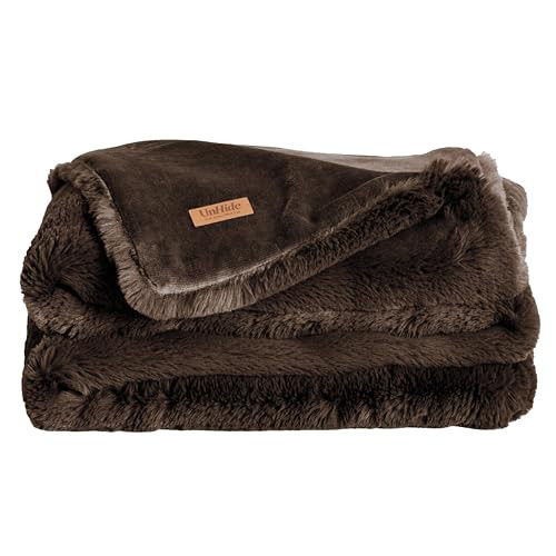 UnHide Marshmallow - Faux Fur Blanket - Heavy Weight, Extra Soft Blanket - Made from Recycled Materials - Machine Washable - Medium (60" x 80") - Chocolate Hair | Amazon (US)