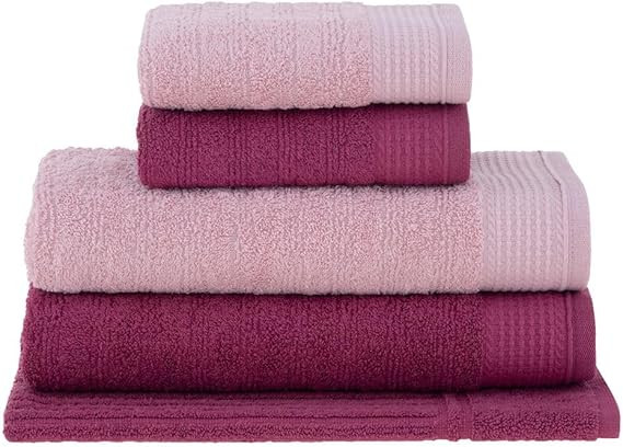 Jogo de Toalhas Buddemeyer Brisa Banho Rosa/Bordô 5 peças | Amazon (BR)