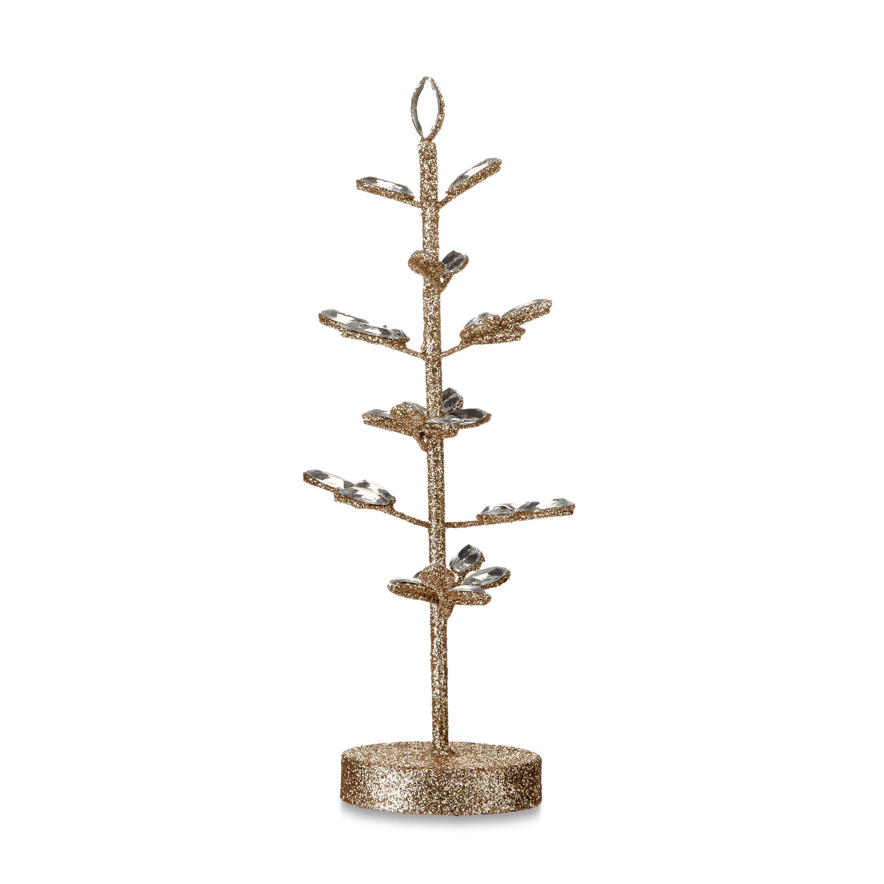 My Texas House Small Gold Glittered Wire Jewel Tree Decoration, 12 inch | Walmart (US)