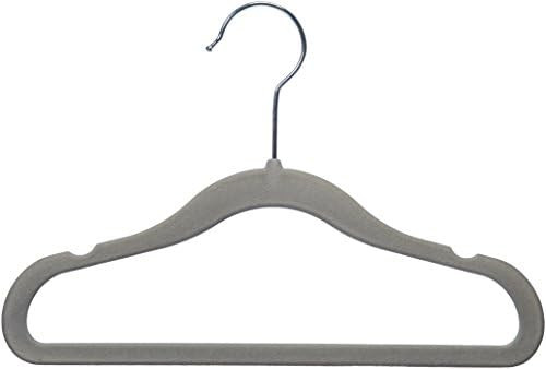Amazon Basics Kids Velvet Non-Slip Clothes Hangers, Gray - Pack of 50 | Amazon (US)