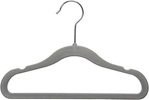 Amazon Basics Kids Velvet Non-Slip Clothes Hangers, Gray - Pack of 50 | Amazon (US)