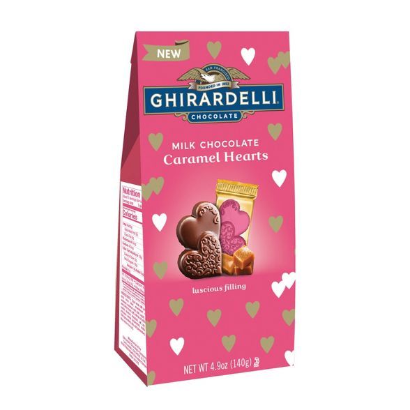 Ghirardelli Valentine's Day Milk Chocolate Caramel Hearts Bag - 4.9oz | Target