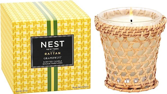 NEST New York Grapefruit Decorative Rattan Scented Classic Candle, 8 Ounces | Amazon (US)