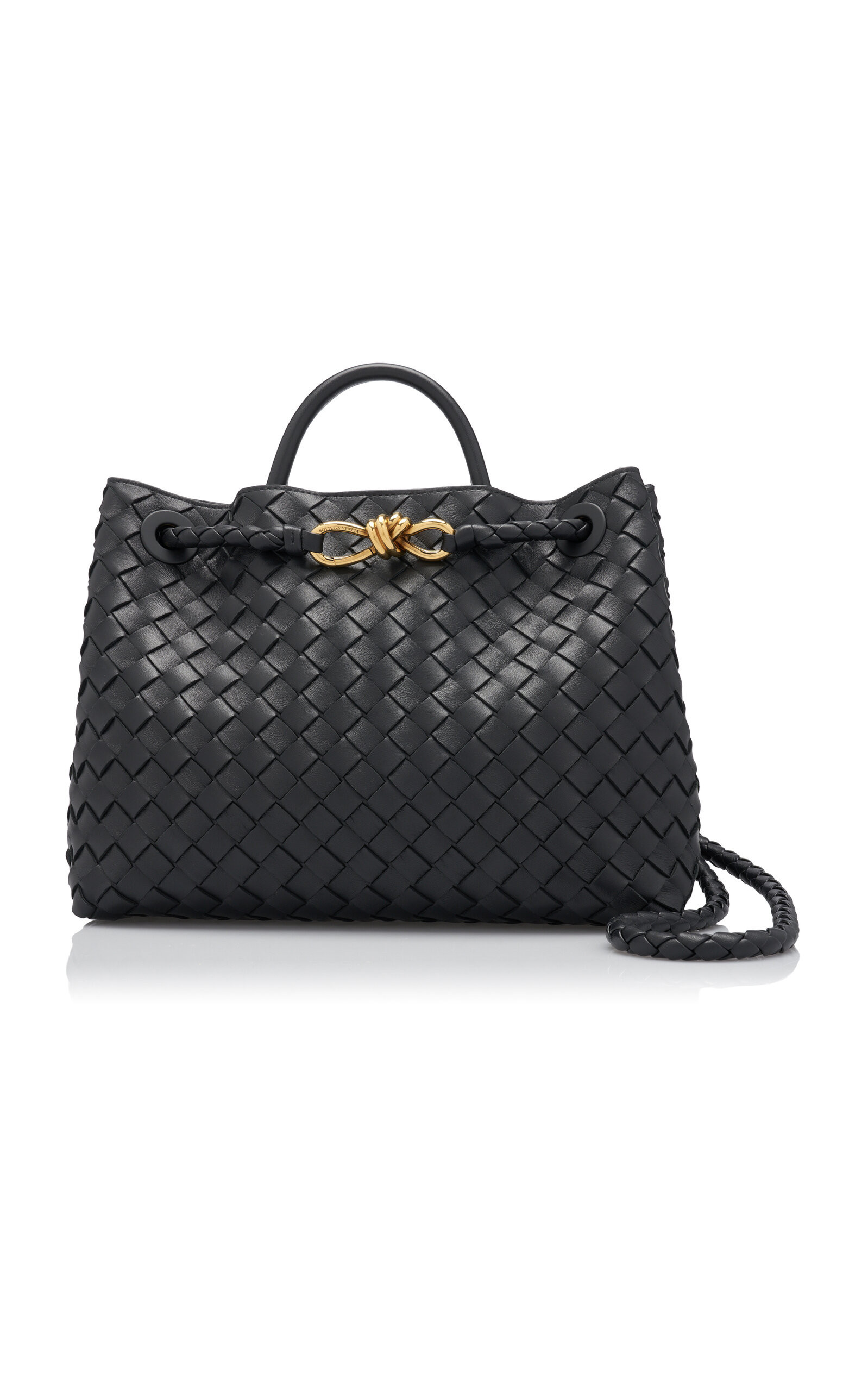 Bottega Veneta - Medium Andiamo Intrecciato Leather Tote Bag - Black - OS - Moda Operandi | Moda Operandi (Global)