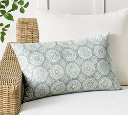 Kravet Medallion Outdoor Lumbar Pillow | Pottery Barn (US)