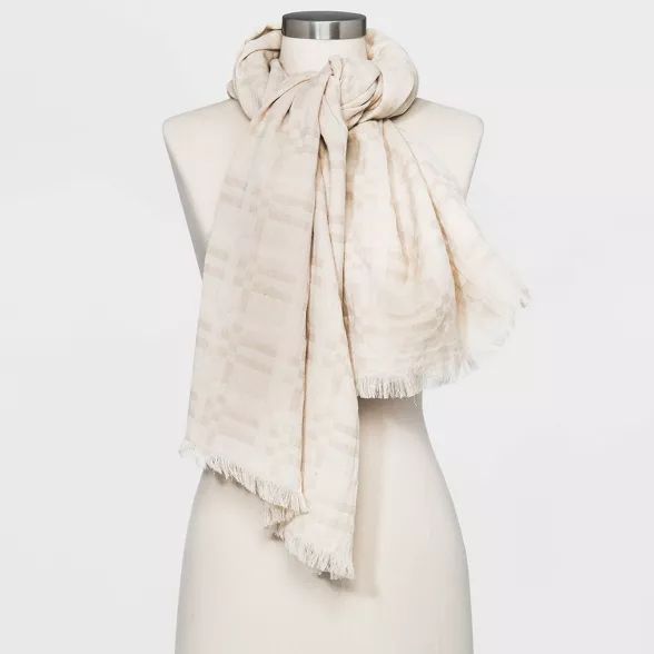 Women's Plaid Oversized Square Scarf - Universal Thread™ Cream | Target