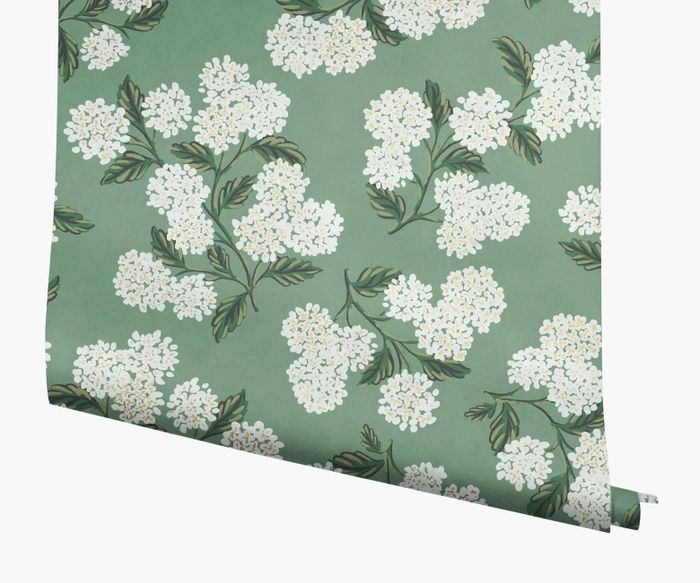 Jade Hydrangea Wallpaper | Rifle Paper Co.