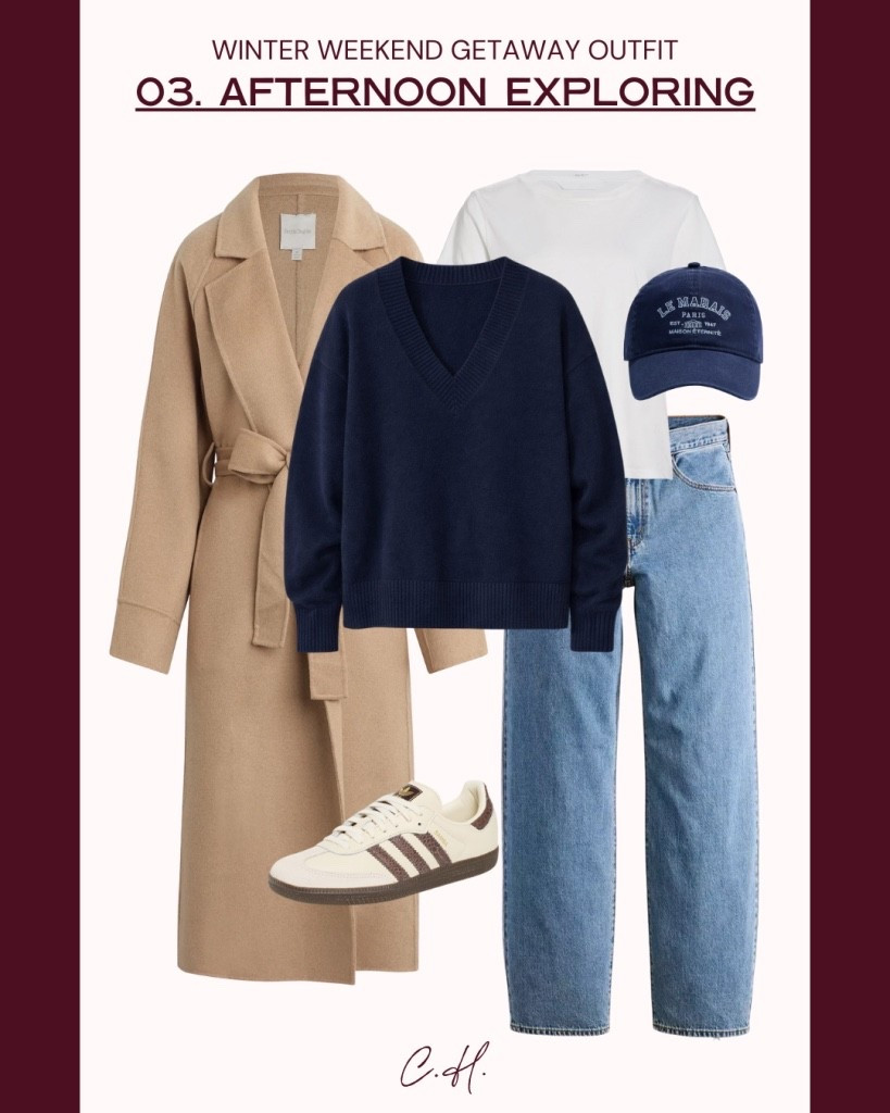 Winter weekend getaway outfit inspo 