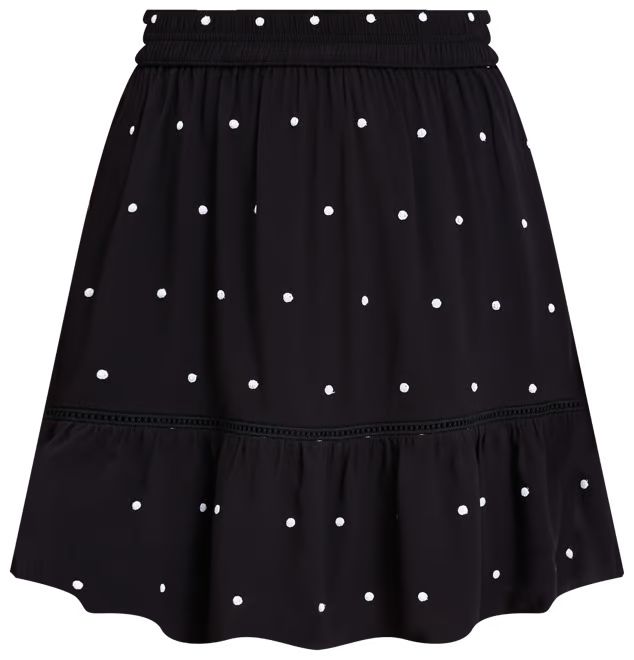 Dot Embroidered Flounce Skirt | LOFT