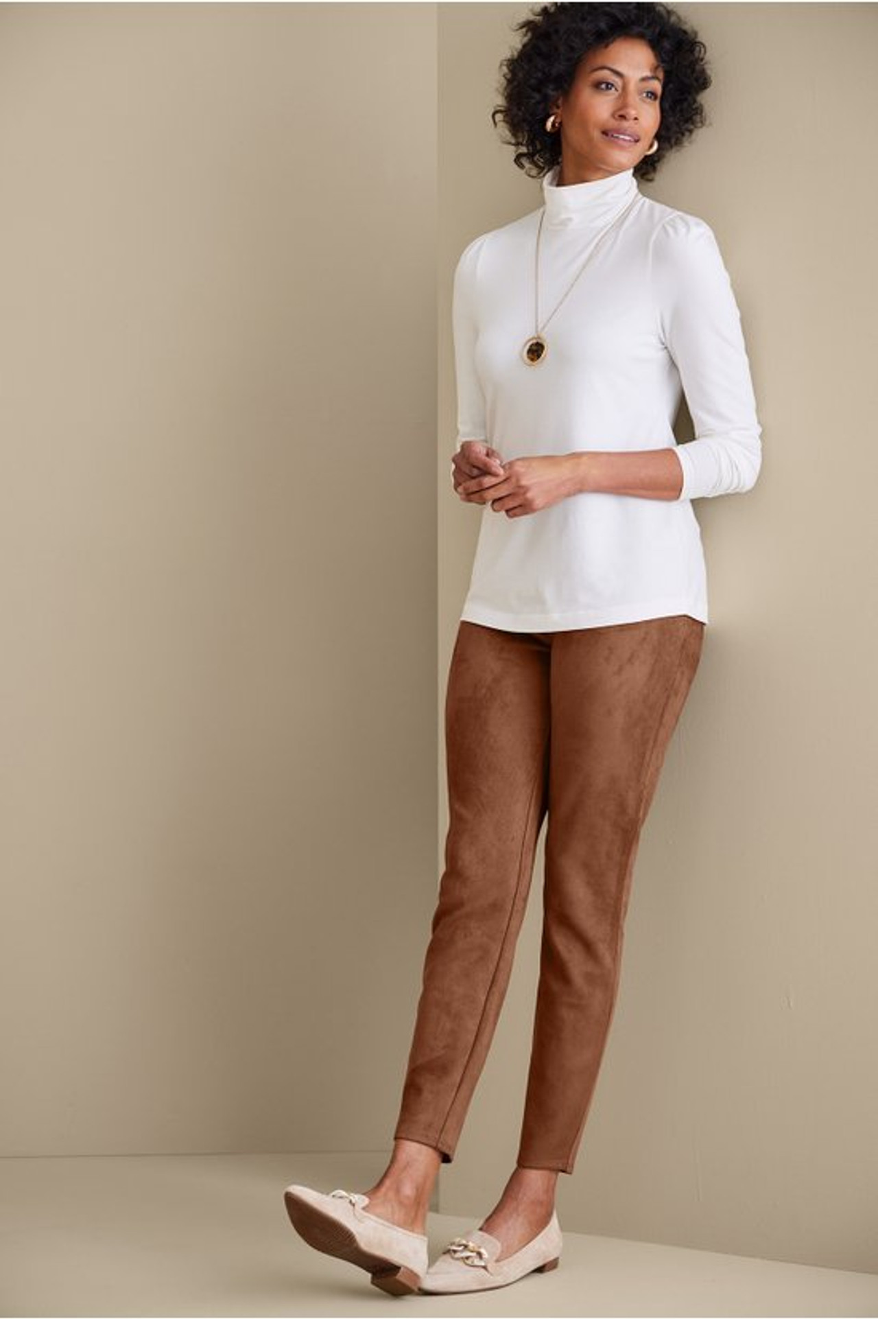 Faux Suede Pull-On Leggings | Soft Surroundings