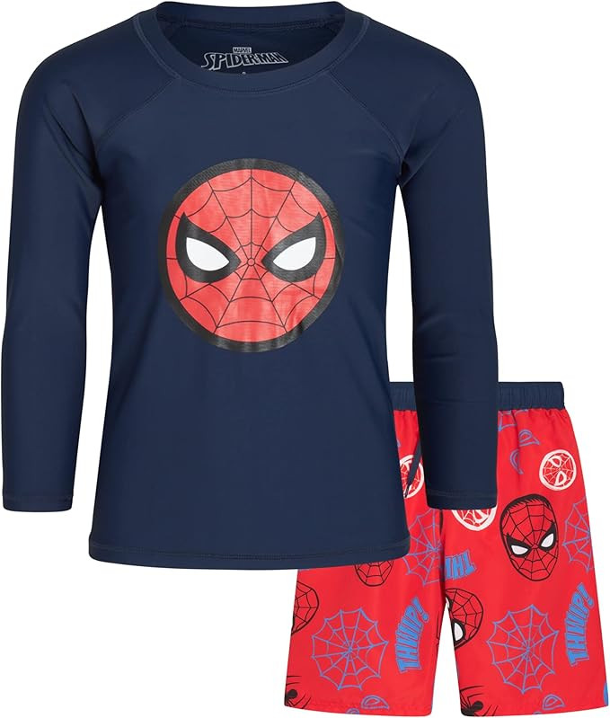 Marvel Boys Rash Guard Set - 2 Piece Spiderman Spidey & His Amazing Friends UPF50+ Swim Shirt & S... | Amazon (US)