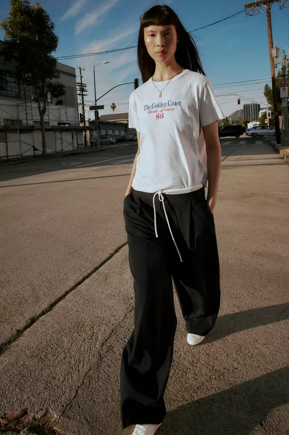 DOUBLE WAIST WIDE LEG PANTS | Zara US