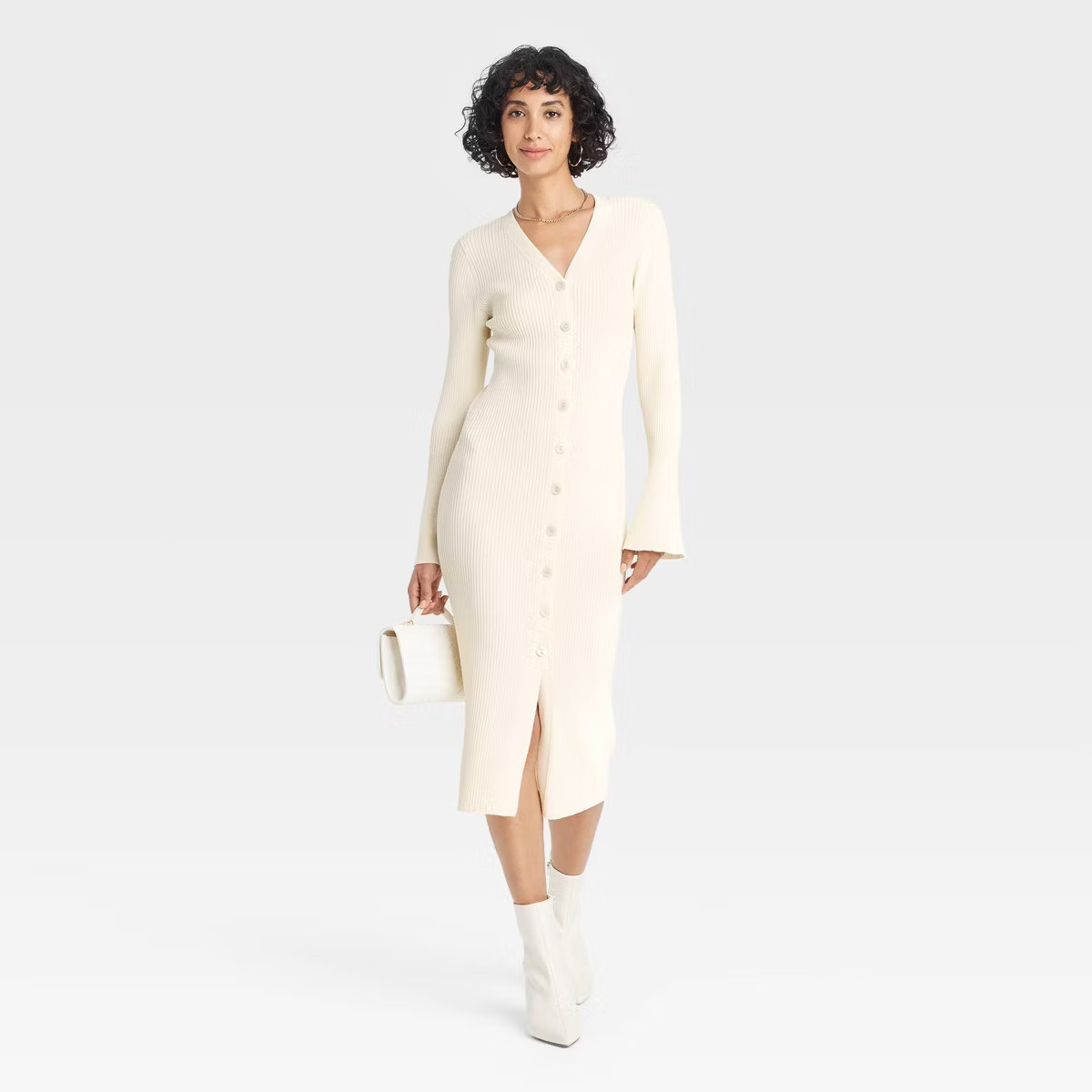 Women's Bell Long Sleeve Midi Sweater Dress - A New Day™ | Target