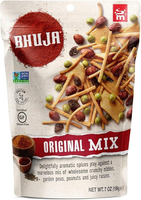 Bhuja Majans Original Mix Snack Mix, 7 oz | Peanuts, Garden Peas & Raisins | Non-GMO, Gluten Free... | Amazon (US)