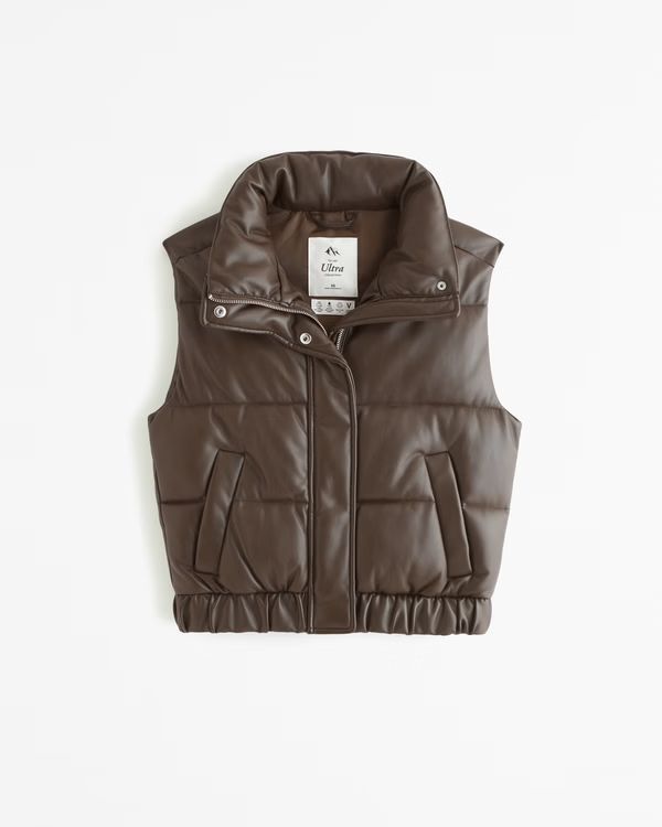 Vegan Leather Ultra Puffer Vest | Abercrombie & Fitch (US)