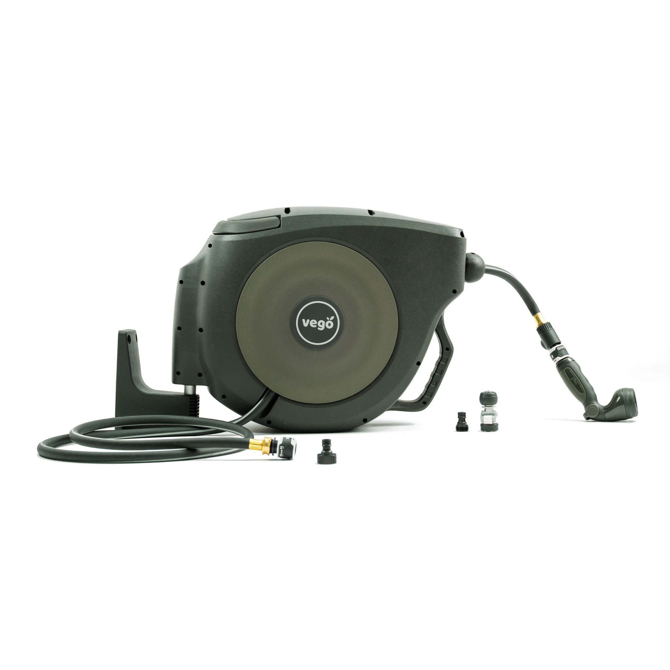 Vego Garden Plastic 100-ft Wall-mount Hose Reel Stainless Steel one_size in Green | VWRHRS58100GR | Lowe's