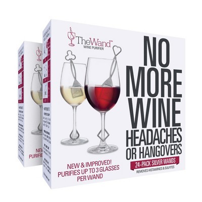 PureWine The Wand Wine Purifier 48-Pack Silver | Target