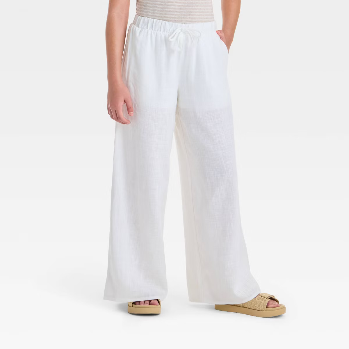 Girls' Wide Leg Striped Beach Pants - art class™ | Target
