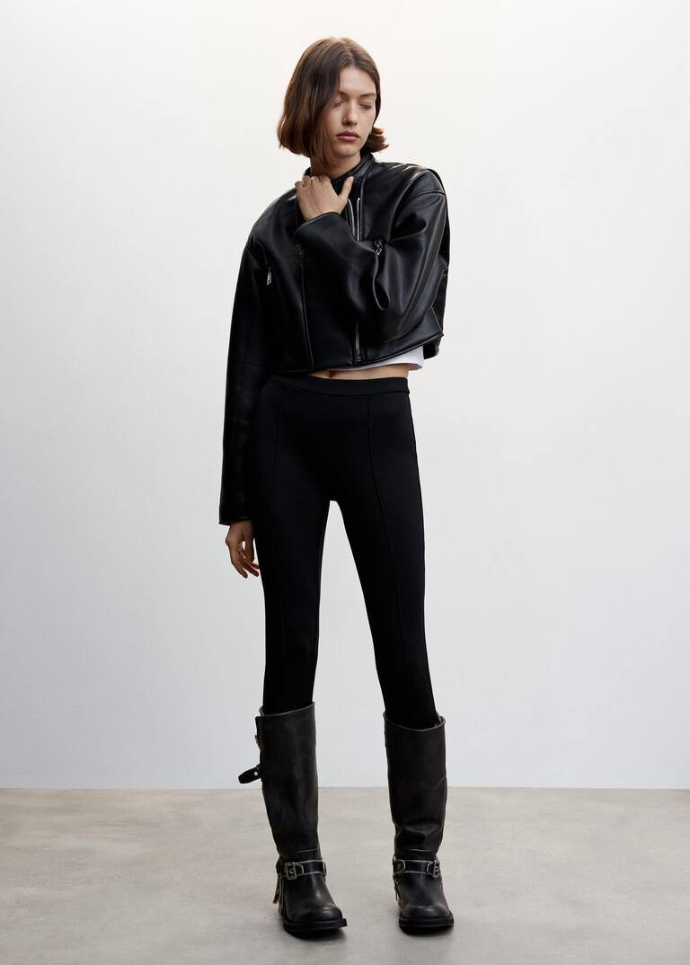 Faux-leather biker jacket -  Women | Mango United Kingdom | MANGO (UK)