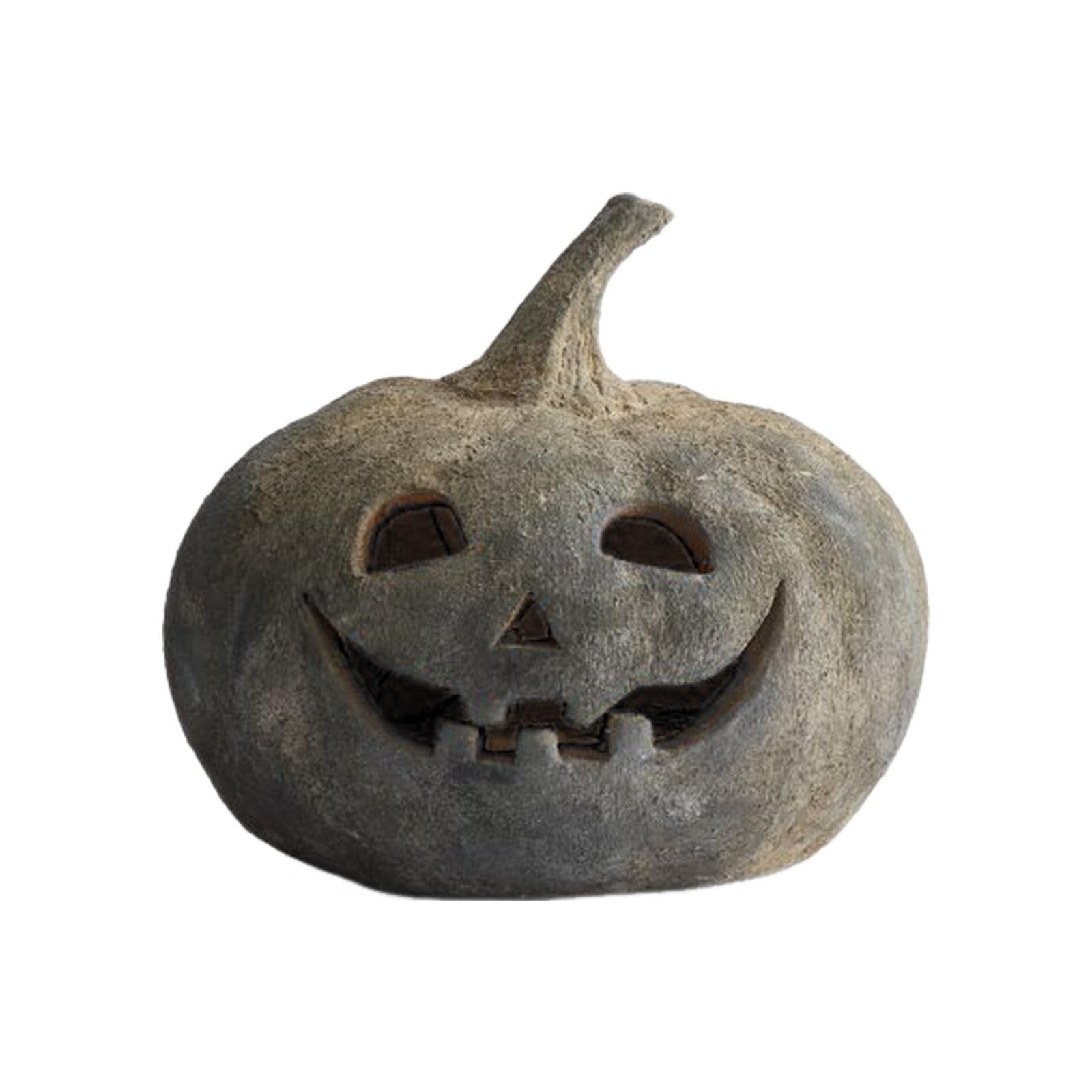 1PC Uniquely Designed Resin Pumpkin Lantern, Terracotta Textured Jack O' Lantern Decorative Sculp... | Amazon (US)