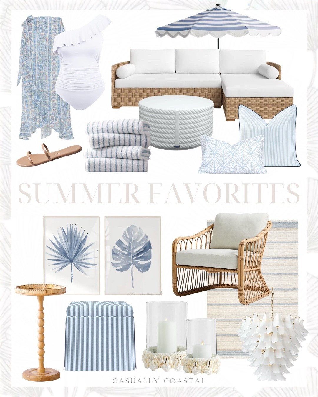 Summer Favorites

Coastal home decor, coastal style, coastal wall art, coastal ottoman, coastal wall decor, coastal side table, coastal chandelier, coastal pillows, coastal outdoor furniture, blue tropical leaves art, Etsy wall art, upholstered storage ottoman, striped ottoman, wicker chaise sectional, stripe Turkish cotton bath towels, striped bath towels, coastal outdoor umbrella, striped umbrella, outdoor table, round outdoor table, one piece swimsuit, white bathing suit, Amazon swimsuit, pottery barn rug, coastal rug, striped rug, outdoor performance rug, shell hurricane candle holder, hill house skirt, Amazon sandals, strappy sandals, rattan round drink table, Amazon drink table, Serena & lily chandelier, Amazon pillow covers, striped outdoor pillow cover, indoor outdoor lumbar pillow cover, coastal lounge chair

#LTKHome #LTKSeasonal