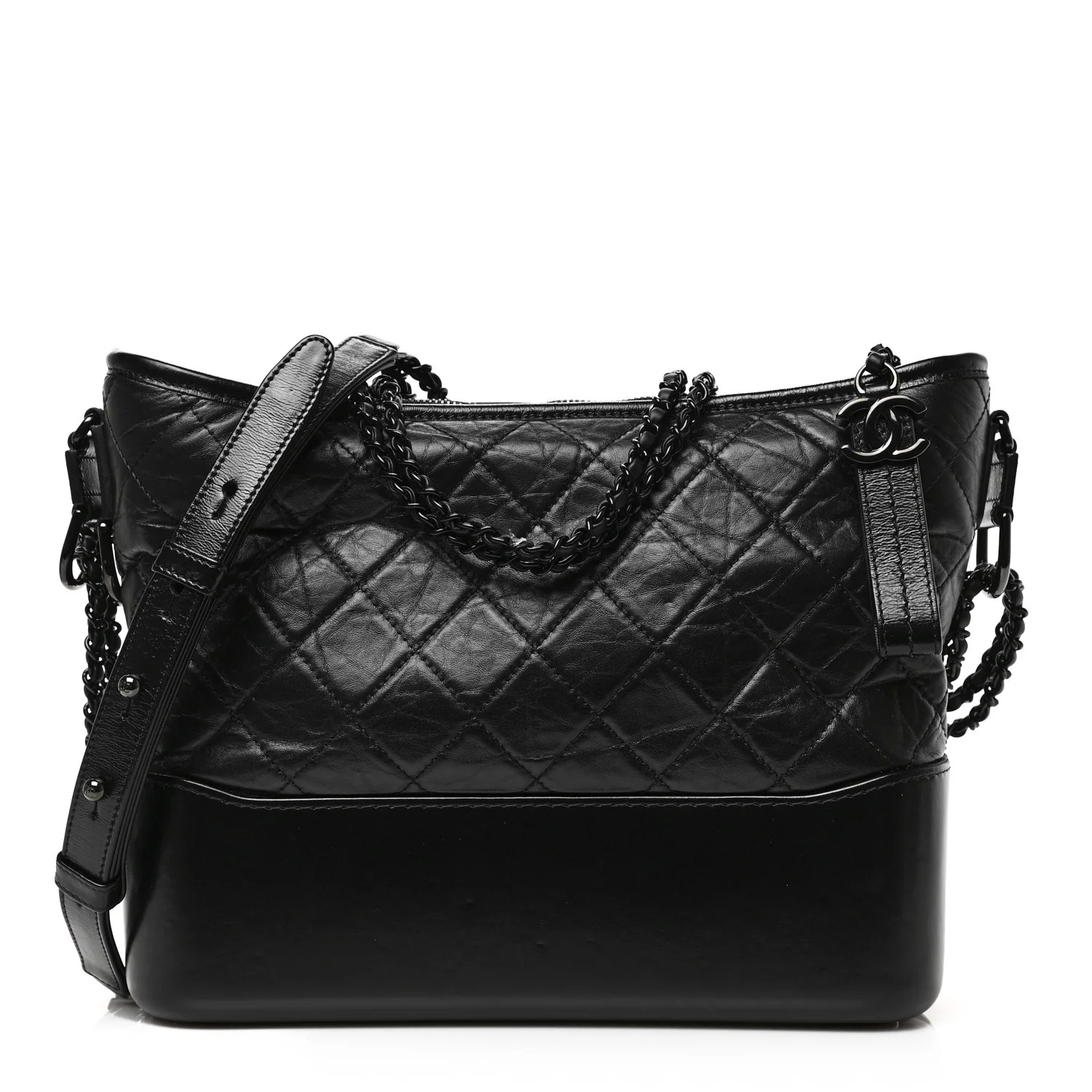 Aged Calfskin Quilted Medium Gabrielle Hobo So Black | FASHIONPHILE (US)