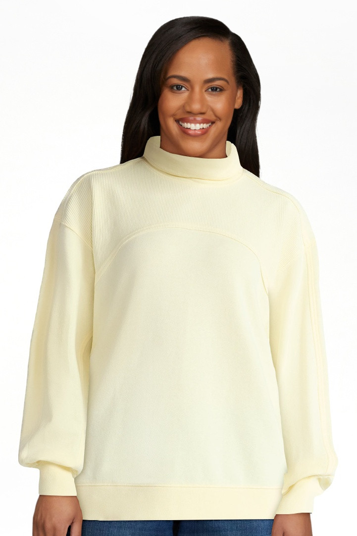 Time and Tru Women's Ottoman Ribbed Pullover Top with Long Sleeves, Size XS-XXXL | Walmart (US)