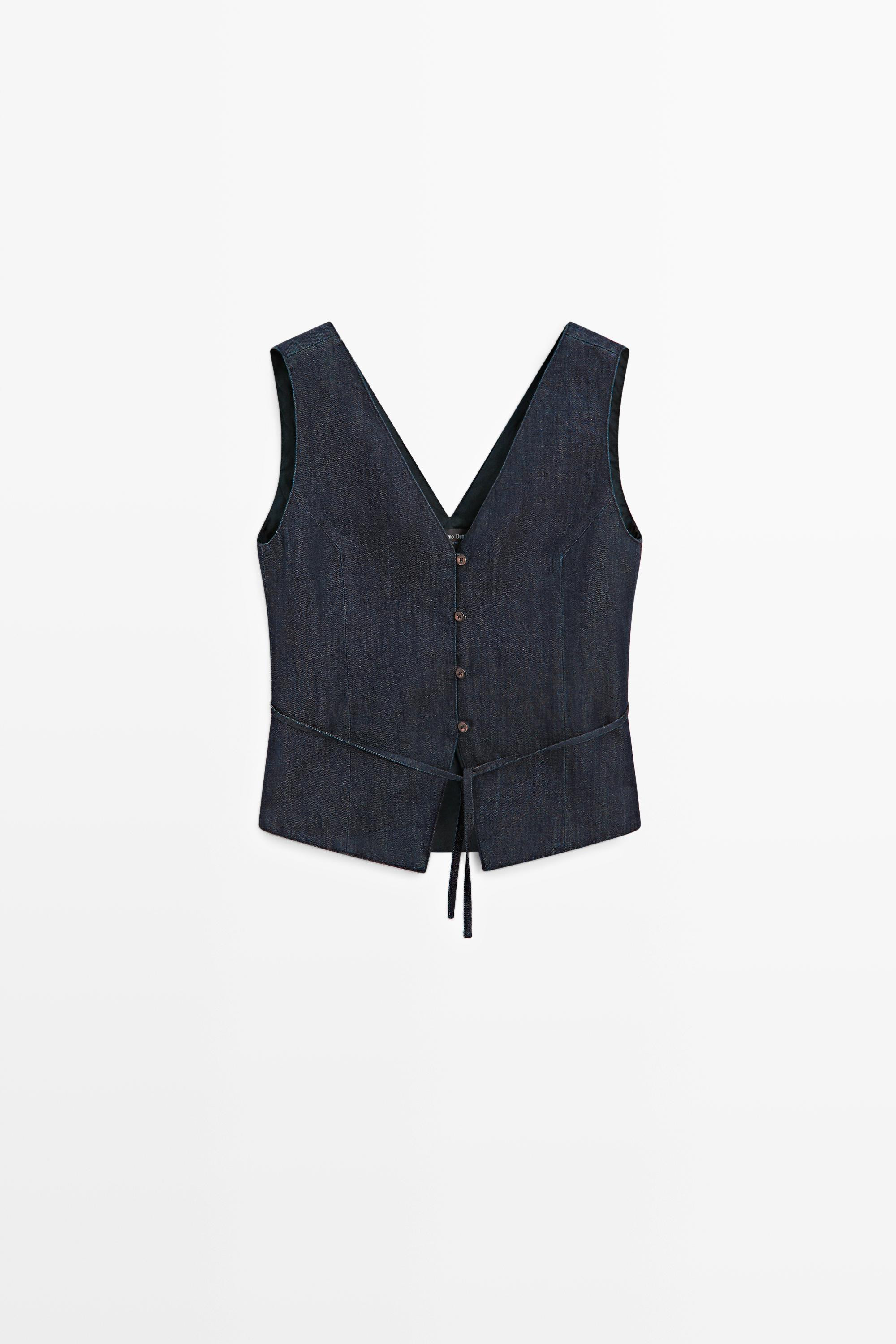Total look denim vest | Massimo Dutti UK