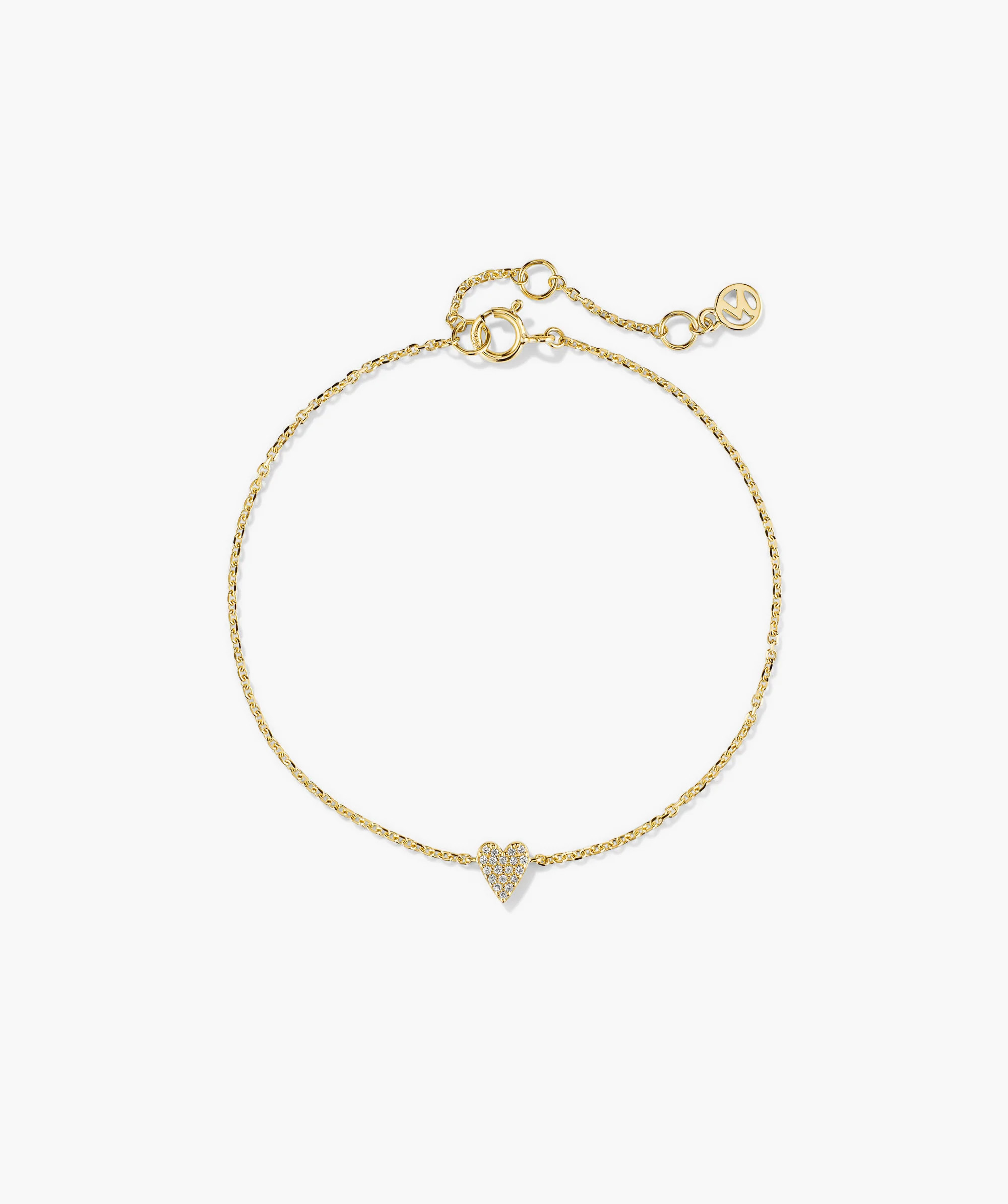 Mini Heart Pavé Diamond Bracelet | Mejuri Fine Crew