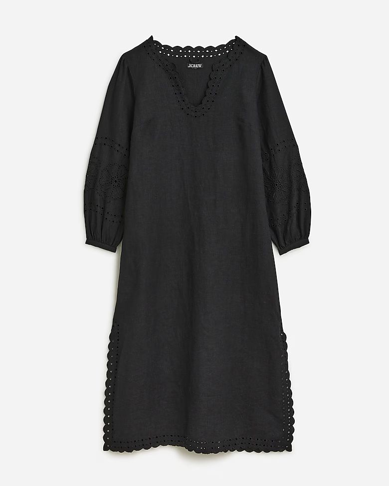 Bungalow embroidered dress in linen | J.Crew US
