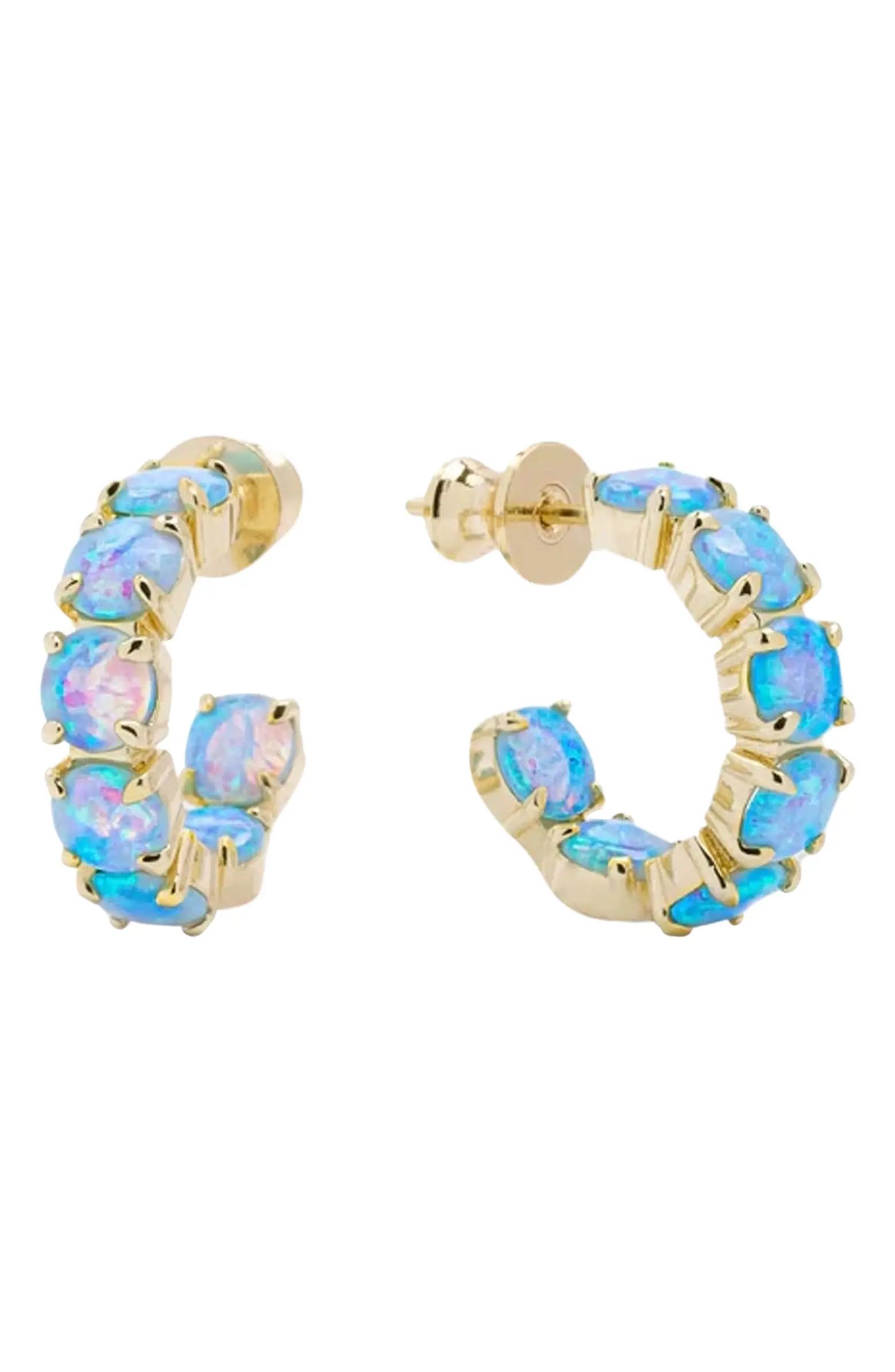 Oh She Fancy Opal Inside Out Huggie Hoop Earrings | Nordstrom