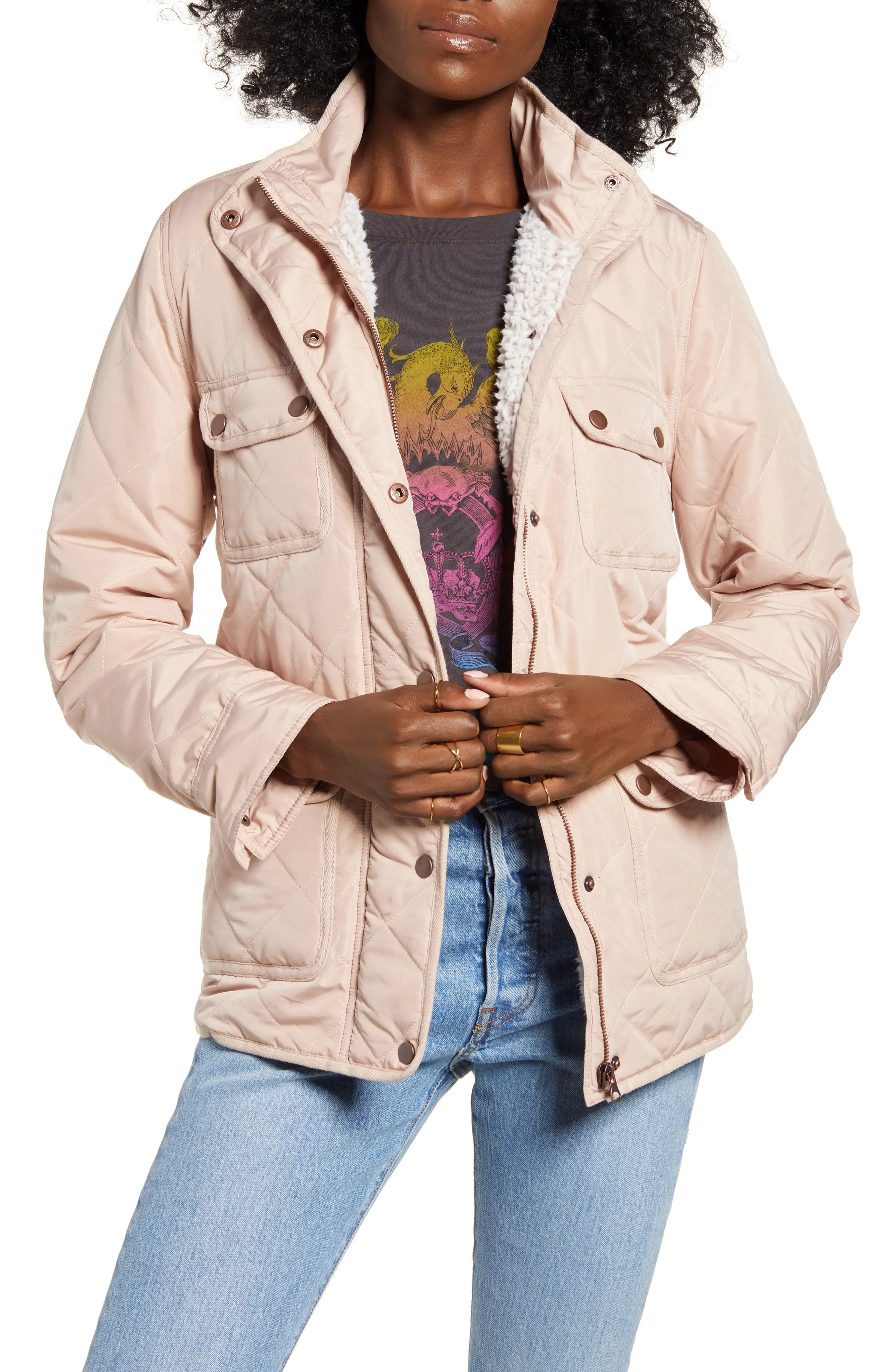 Fleece Lined Quilted Utility Jacket | Nordstrom