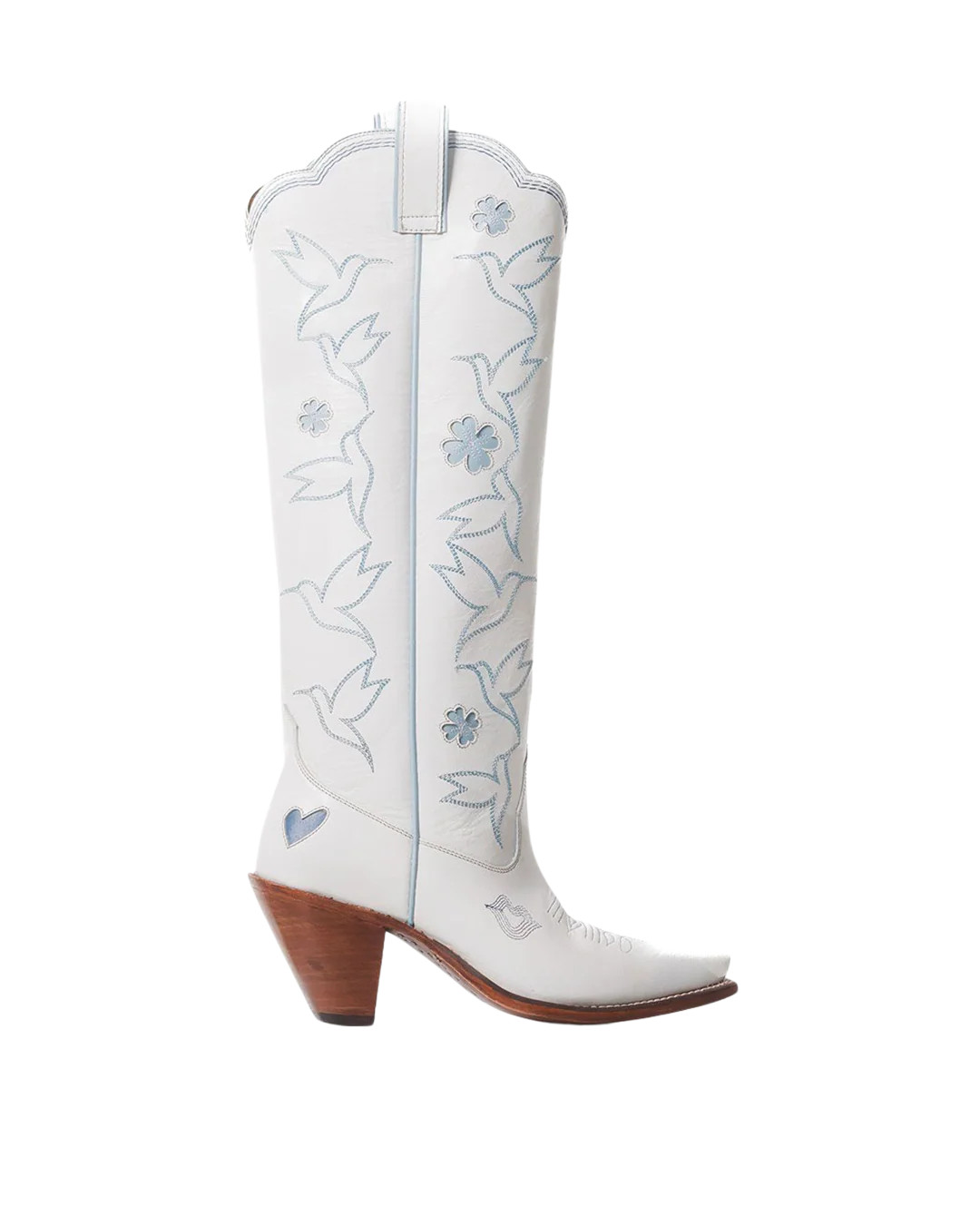 Honey Boot - White/Ice Blue | Women's Tall Cowboy Boots | Besita Boots | Besita Boots