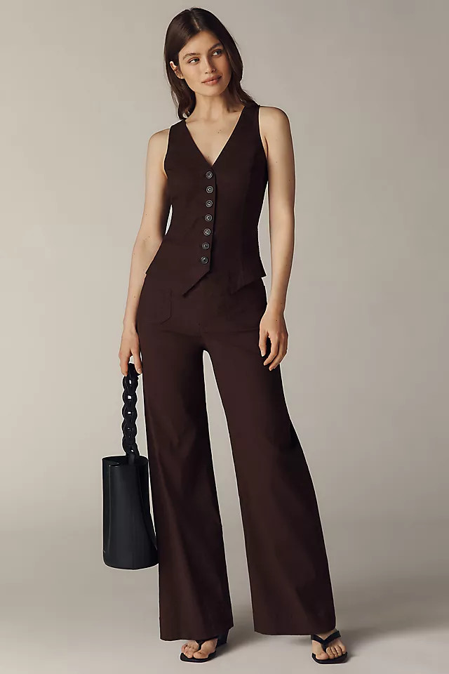 Colette High-Rise Wide-Leg Full-Length Pants in Magic Fabric | Anthropologie (US)