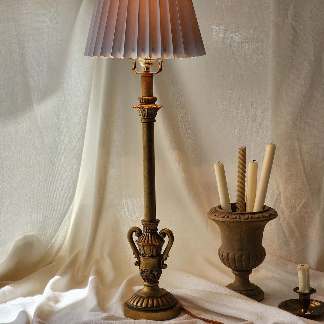 Vintage Ornate Gold Urn Lamp, European French Parisian Apartment Decor, Tall Narrow Table Lamp An... | Etsy (US)